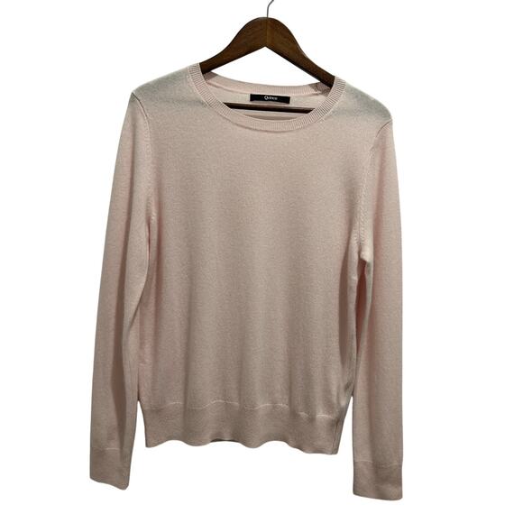 Quince Women’s 100% Cashmere Pullover Sweater Light Pink Size L Preppy - Picture 2 of 11
